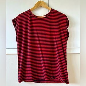 Cap sleeve striped tee